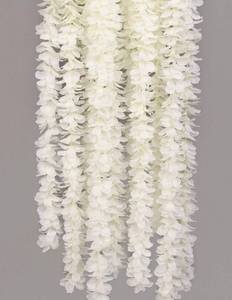 lot 12045 image: Flojery 32.8Ft Artifiicial Hanging Flower Garland Silk Wisteria Vine Home Wedding Outdoor Arch Garden Wall Decor,Pack of 10 (White)
