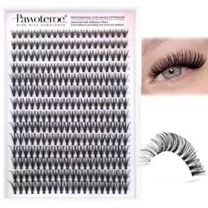 lot 12051 image: Pawotence Lash Clusters Natural 30D Cluster Eyelash Extensions 8-15mm Individual Lashes Cluster Wispy 280pcs Eyelash Clusters Lash Extension for Self Application (30D, 0.07D, 8-15mm)