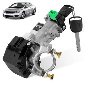 lot 12063 image: Ignition Switch Lock Cylinder Assembly with 2 Keys, Fits for Honda Civic 2003 2004 2005 1.3L 1.7L