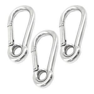 lot 12071 image: Bytiyar 10 PCS M6 2.4 inch Stainless Steel Heavy Duty Carabiner Clips Keychain with Round Hole Snap Hook Quick Links Safety Chain Rigging Accessories Tool
