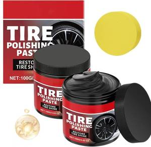lot 12076 image: 2pcs Car Tire Shine with Sponge,Tire Coating Paste, Tire Polishing Paste,Car Tire Shine for Trucks Sedans RVs SUV