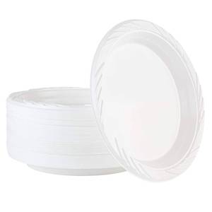 lot 12083 image: 100 Count Disposable 7 Inch White Plastic Plates