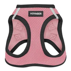 lot 12089 image: Best Pet Supplies Voyager Step-in Air Harness - All Weather Mesh, Reflective, No Pull Harness for Dogs, Cats - Secure with Hook & Loop Fastener, Buckle, Double D-Rings - PinkBlack Trim, XS