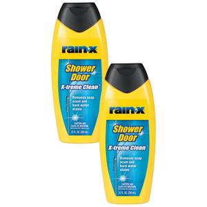 lot 12101 image: Rain-X 630544 X-Treme Clean Shower Door Cleaner, 12 Fl. Oz, Formulated To Glass Doors - Removes Soap Scum, Dirt, Hard Water Build-up, Calcium, Lime & Rust Stains (Pack of 2)