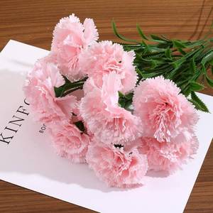 lot 12102 image: XIZHI 20 Inches Artificial Carnations Flower 16 Stem Carnations Bouquets Silk Fake Flowers for Home Wedding Table Centerpieces Home Party Decor (Pink)
