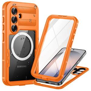 lot 12121 image: Lanhiem Magnetic for Samsung Galaxy S26 Plus Case, IP68 Waterproof Dustproof Case, Compatible with Magsafe Built-in Screen Protector Full Body Heavy Duty Rugged Phone Cover 6.7 inch, Cosmic Orange