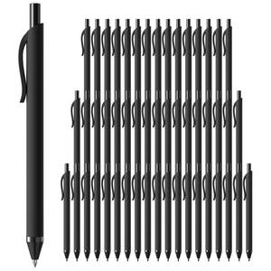 lot 12132 image: InkSlick 50 Pack Black Ink Pens - Bulk Pens, 1.0MM Medium Point Ballpoint Pens, Smooth Writing No Bleed Retractable Ball Point Pen (Black) (Missing One)