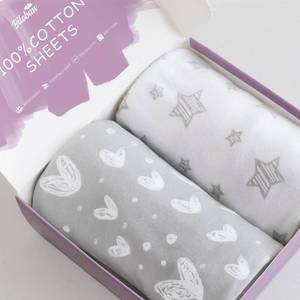 lot 12039 image: Bassinet Sheets Fit for Chicco Close to You 3-in-1 Bedside, Baby Trend Lil Snooze Deluxe III for Twins Bassinet and Delta Children Classic Wood Bedside, 100% Jersey Knit Cotton Sheets, Grey Print