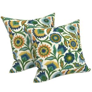 lot 12043 image: LVTXIII 2 Pack Outdoor Pillow Covers ONLY 18x18 Inch, Water-Repellent Square Decorative Cushion Covers for Patio Furniture, Garden, Sofa, Fiesta Floral