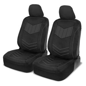 lot 13749 image: Motor Trend Super Sport Gray Faux Leather Seat Covers, Front Seats �� Modern Two-Tone Design, Easy to Install Seat Protectors, Interior Covers for Car Truck Van and SUV
