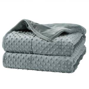 lot 13772 image: Alomidds Weighted Blanket for Adults & Hot Sleepers - 15lbs Queen Size 60x80 Cooling Minky Blanket for Better Sleep & Relaxation - Reversible Breathable Heavy Blanket with Glass Beads, Grey