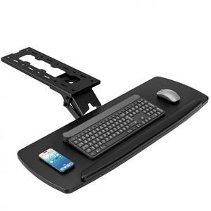 lot 13780 image: AX WABER Keyboard Tray Under Desk with Storage Drawer, Height Adjustable Keyboard Tray Slide Out 360° Swivel Tilt, Ergonomic Under Desk Mount Keyboard & Mouse Holder for Gaming Home Office, 28x11
