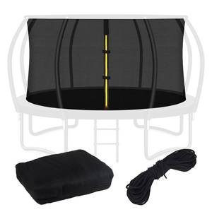 lot 13785 image: Top Ring Trampoline Enclosure Net Replacement-for 14ft 8 Curved Poles Top Ring System, 14 Round Safety Net Only, Trampoline Accessories with Protection Buckles Adjustable Straps Zipper