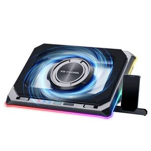 lot 13786 image: ICE COOREL Gaming Laptop Cooling Pad with Powerful Turbofan, Laptop Fan Cooling Pad for Laptop 15-21 Inches, RGB Laptop Cooler Stand with 8 Height Adjustable, Infinitely Variable Speed, LCD Screen