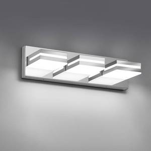 lot 13797 image: JZEKVN Modern LED Small Bathroom Lights Fixtures 3-Light,Stainless Steel Chrome Acrylic Wall Lighting,Vanity Lights for Bathroom Over Mirror 6000K 16in