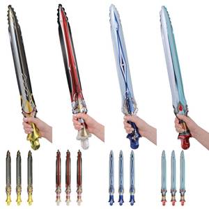 lot 14368 image: Sword Foil Balloons Set �� 12PCS Inflatable Sword Balloons (4 Colors � 3PCS, 62cm) with 5 Straws  Kids Party Favors, Birthday Decorations, Battle Theme Party Supplies(12pcs)