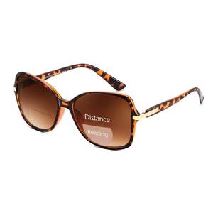 lot 14372 image: FEISEDY Women Bifocal Sunglasses Reader, Butterfly Sun Reader, Fashion Outdoor Blue Light Reading Glasses, UV400 Protection B0351 Leopard,2.5x