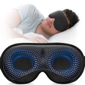 lot 14374 image: YFONG Weighted Sleep Mask, Women Men 3D Blocking Lights Sleeping Mask (4.2oz120g), Pressure Relief Night Sleep Eye Mask with Adjustable Strap, Eye Cover Blindfold for Travel Nap Yoga, Black