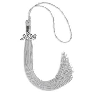 lot 14392 image: Endea Graduation Single Color Tassel with Silver Date Drop (Silver, 2026)