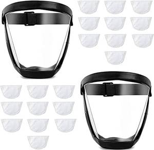 lot 14396 image: ascavs 2pcs Full Face Shield for Yard Work & Woodworking, Wide View Clear Visor with Anti-Fog Coating, Breathable Bottom Design, Adjustable Headband