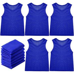 lot 14402 image: Sintege 12 Pcs Soccer Pinnies Pennies Jersey Scrimmage Vest Sports Practice Jersey Mesh Basketball Vest for Youth Adult Kids(Medium,Blue)