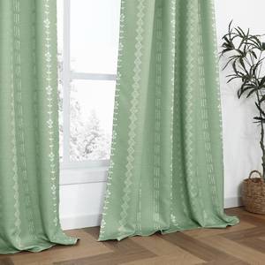lot 14450 image: Sage Green Boho Cottage Core Curtains for Bedroom, Vintage Floral Cottagecore Pattern Semi Blackout Drapes, Light Green Farmhouse Style Window Panel for Living Room, 84 Inches Long