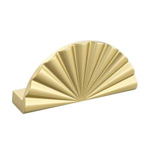 lot 14451 image: Goldenwarm 6 Pack Gold Cabinet Handles Drawer Edge Pulls 2-12 in Hole Center Hardware Handle and Pull for Half Moon Dresser Drawers