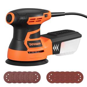 lot 14457 image: DOVAMAN Orbital Sander, Up to 13000 rpm, 3A Random Orbit Sander, 6 Variable Speeds, 12pcs Sandpapers, 5in Sanding Pad, Dust Collection, Electric Tool Perfect for Woodworking