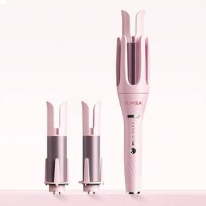 lot 14460 image: 3 in 1 Automatic Curling Iron, Hair Curlers with 3 Curling Barrels (1 - 1.25 - 1.5), Rotating Curling Iron with 3 Temp, 2-Way Rotation, 10S Fast Heating, Anti-Scald, Dual Voltage, Pink