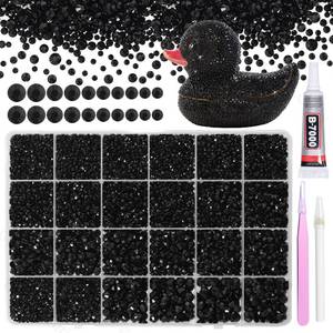 lot 14468 image: 21000Pcs Black Rhinestones for Bedazzling Kit, Mix Sizes Jelly Bedazzling Resin Gems, Black Gems Bedazzling for Crafting, Flatback Resin Rhinestones for Craft DIY Face Makeup