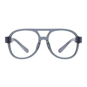 lot 14485 image: Eyekepper Oversized Pilot Reading Glasses for Men Women with Metalless Screwless Spring Hinge, Grey 0.50