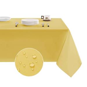 lot 14486 image: Veblandy Table Cloth Rectangle Waterproof Spill-Proof Wrinkle-Free Tablecloth Washable, Kitchen Dining Tabletop Decoration, Fabric Table Cover for Indoor and Outdoor Use, 60 x 120 Inch, Yellow