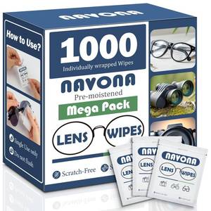 lot 17247 image: 1000 Count Lens Wipes for Eyeglasses �� Pre-Moistened, Individually Wrapped Eyeglass Cleaning Wipes �� Scratch-Free, Streak-Free Glasses Cleaner Wipes for Sunglasses & Camera Lens �� Bulk Pack