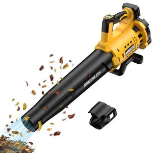 lot 19492 image: Cordless Leaf Blower for DEWALT 20V MAX Battery, 480 CFM  130 MPH Brushless Dust Blower, 6-Speed Control with Digital Display, Handheld Electric Blower for Rain Snow Removal, Lawn, Yard (No Battery)
