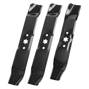 lot 19495 image: 942-04125 & 942-04124 Lawn Mower Blade Kit, Compatible with Cub Cad etMTDTroy Bilt 46 Deck, Replacement Blades Fit for LT1045 LT1046 i1046 Mower, Replace 742-04124 742-04125 742-0612, 3 Blades (2 BLADES ONLY)