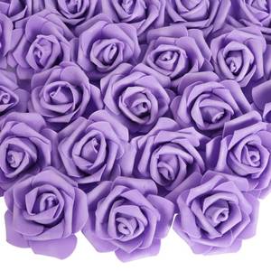 lot 19501 image: INSUNSIX 100pcs Purple Roses Artificial Flowers Foam Roses Foam Flowers Purple Artificial Flowers for DIY Wedding Bouquets Centerpieces Arrangements Party Baby Shower Home Decor(Purple)