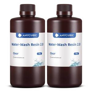 lot 19506 image: ANYCUBIC Water Washable 3D Printer Resin, 405nm High Precision UV-Curing 3D Resin, Low Shrinkage Photopolymer Resin for 8K Capable LCD DLP Resin 3D Printer Printing (Clear  Clear, 2000g)