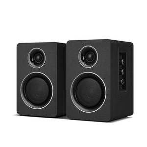 lot 19523 image: Computer Speakers for Desktop PC, Active Bookshelf Speaker with 3 Carbon Fiber Woofer and Silk Film Tweeter, Supports Bluetooth 5.3, USB-C, AUXRCA Input for Record Player TV - Black Stereo Set