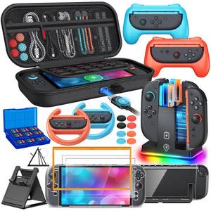 lot 17239 image: Switch 2 Accessories, Charge InsideCase Bundle for for Nintendo Switch 2 2025 Console, FYOUNG 23 IN 1 KitCarrying Case,Controller Charger,Protective Shell,Grip for Joycon, Steering Wheel for Sega Game Gear