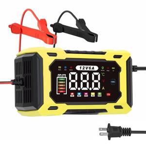 lot 20382 image: 6-Amp 12V Smart Car Battery Charger, Battery Maintainer Trickle Charger with Desulfator, Pulse Repair & Overcharge Protection - for Car Lawn Mower Marine Lead-Acid Batteries (Yellow)