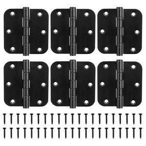 lot 20407 image: KOLET Ball Bearing Door Hinges, 3.5 Inches Black Door Hinges, 58 Radius Corner Heavy Duty Stainless Steel Hinges, Smooth and Quiet, Non Removable Pin, Matte Black, (3 PIECES ONLY)