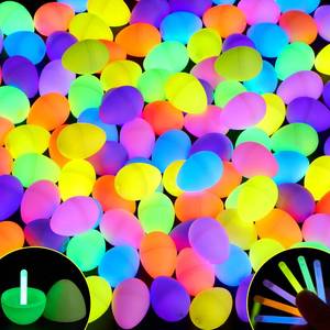 lot 20377 image: JOYIN 35 Pcs Easter Eggs with 35 Mini Glow Sticks for Kids Glow-In-The-Dark Basket Stuffers Fillers Gift, Easter Egg Hunt Game Party Favors Decorations Supplies, Classroom Prizes