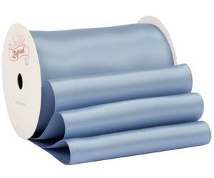 lot 20469 image: Zofrud French Blue Satin Ribbon 4 Inch Wide x 10 Yds - Large Ribbon Ideal for Bows, Gift Wrapping, Flower Bouquet, and Crafts (Slightly Used)