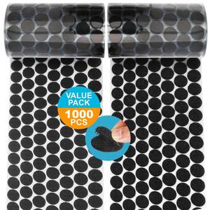 lot 10194 image: 1000 Pcs (500 Pairs) Self Adhesive Dots, Strong Adhesive 0.39 Diameter Waterproof Sticky Back Nylon Dots, Hook Dot Loop Dot for School, Office, Home, Mounting Arts & Crafts
