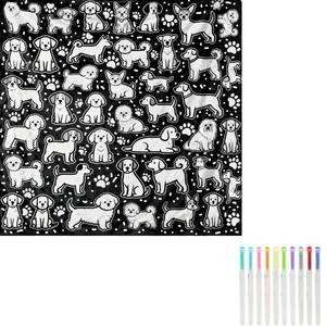 lot 10196 image: KHGVRIJENT DIY Animal Coloring Blankets for Adults, Color Your Own Velvet Blanket with Markers Unleash Your Creativity Washable 50x60 Inch Soft Velvet Unique Creative Gift (Dog)