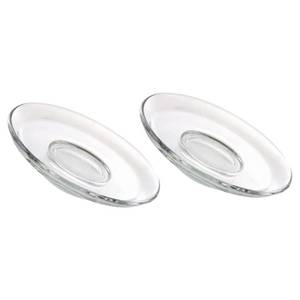 lot 20404 image: STOBOK 3.3 Inch Glass Plates, Clear Glass Plates, Small Saucers, Snack Saucers, Tea Saucers for Home Kitchen Coffee and Tea Drinkware 2 pcs