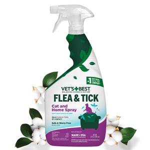 lot 20408 image: Vet��s Best Flea & Tick Home Spray for Cats �� Plant-Based Flea and Tick Treatment with Cotton Spice Scent �� Gentle Flea Mist for Indoor Use �� Made in USA Natural Cat Flea Control �� 32 oz