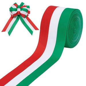lot 10208 image: PH PandaHall 20 Yards Red White Green Stripes Ribbon Grosgrain Striped Tibbon, 2.5inch Polyester Double Face Ribbons for Party Decoration Parades DIY Projects Christmas Tree Decor