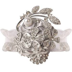 lot 10230 image: WANLIAN Wrist Corsage with Peal and Rhinestone Prom Corsages Wrist for Wedding,Wedding Ceremony Anniversary,Party (Silver Gray��Wrist Corsage)