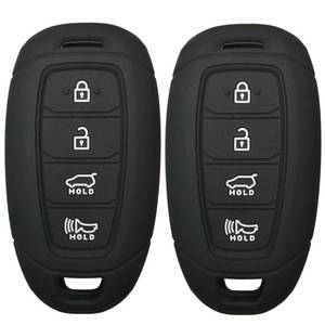 lot 20443 image: 2Pcs Coolbestda Rubber 4 Buttons Key Fob Remote Cover Case Protector Keyless Jacket Shell for 2019 2020 2021 2022 2023 Hyundai Kona Santa Fe Elantra GT Veloster Accent Venue